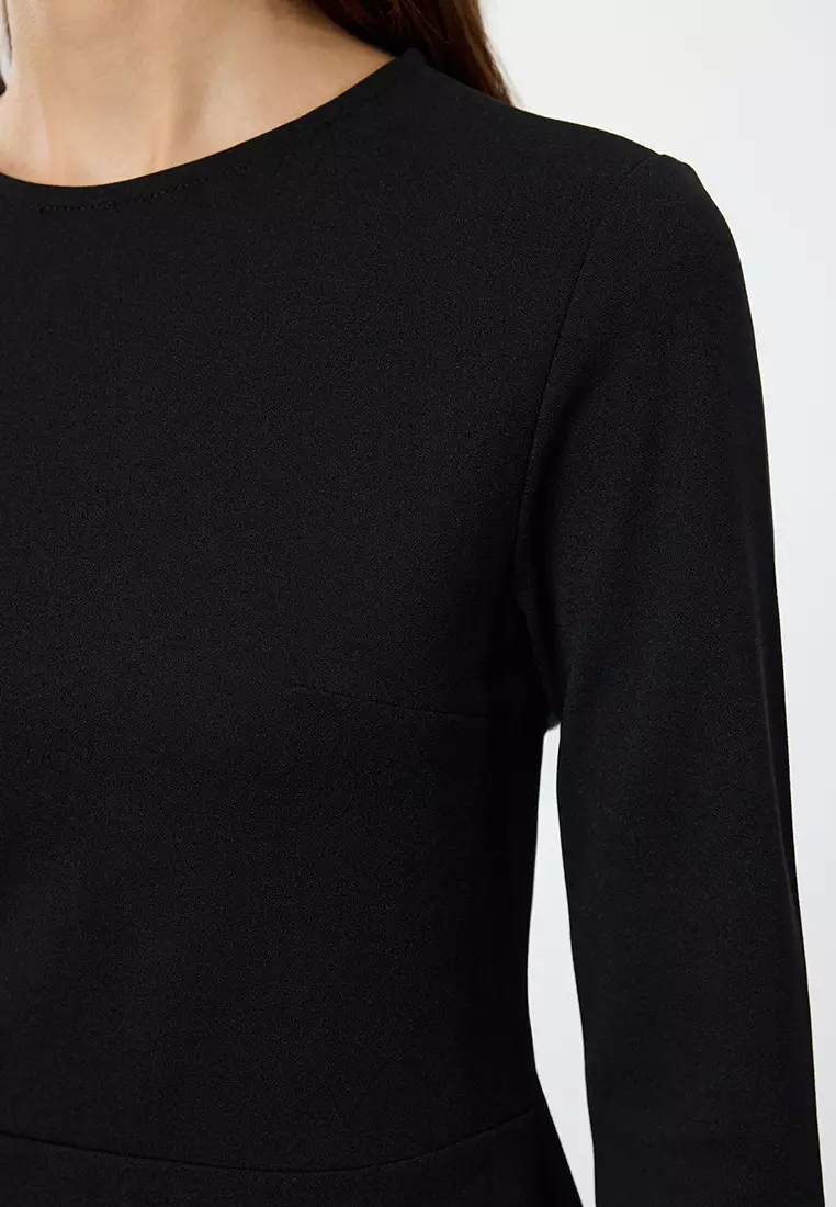 Asymmetrical Hem Ruched Mini Dress