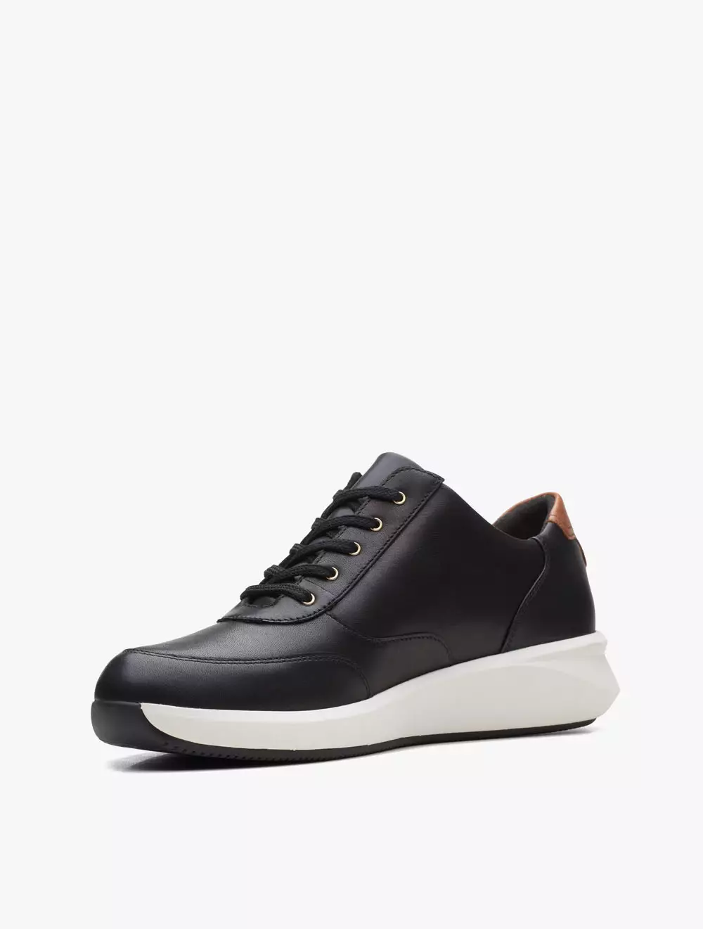 Clarks Un Rio Zip Women's Sneakers- Black Leather - Black