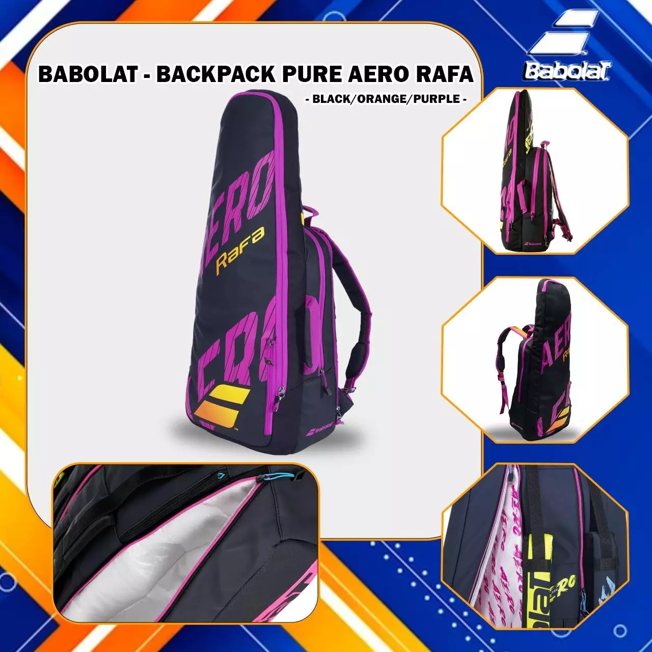 Tas Ransel Tennis Tenis Backpack Babolat Pure RAFA 3 Pack 