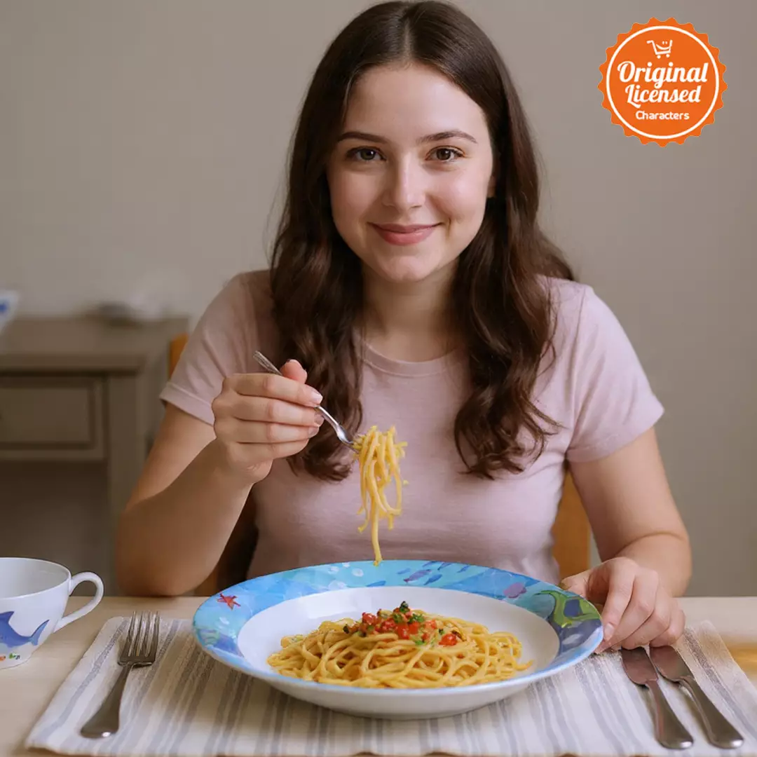 Piring Makan Anak Melamin 22 cm Karakter Hewan Lucu Sparky