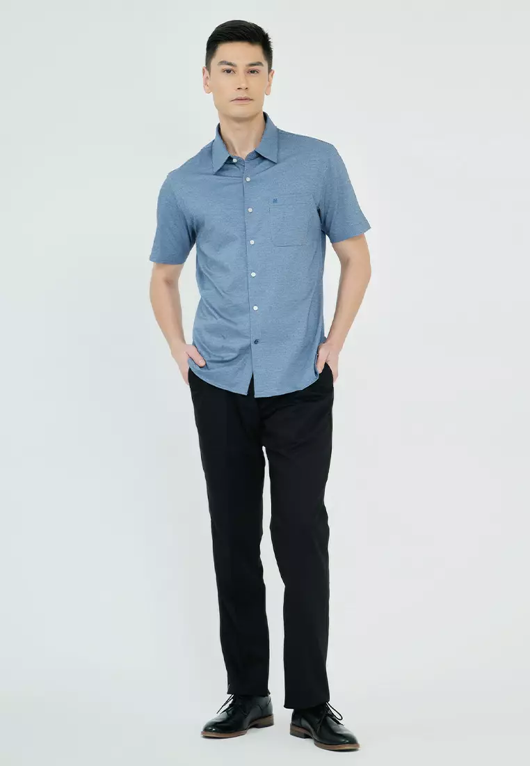 Printed Cotton Shirt Sleeve Semi-Dress Shirt