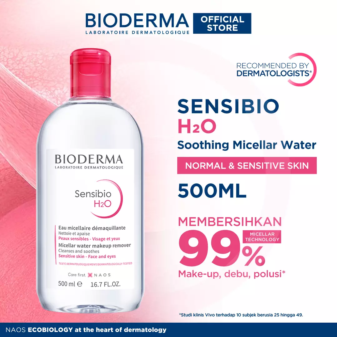 Bioderma Sensibio H2O 500 ml - Micellar Water untuk Semua Jenis Kulit / Kulit Sensitif