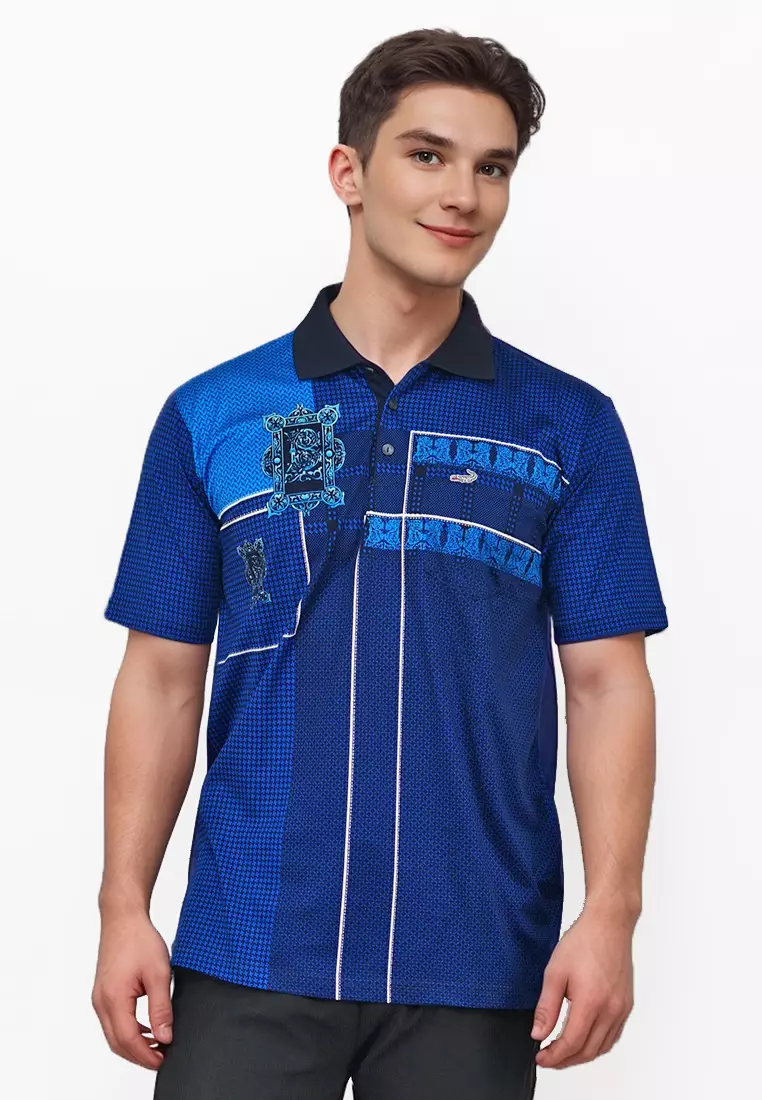 Crocodile DIAMOND 1855 Blue - Kaos Kerah Pria Men Polo Original Relax fit - Katun