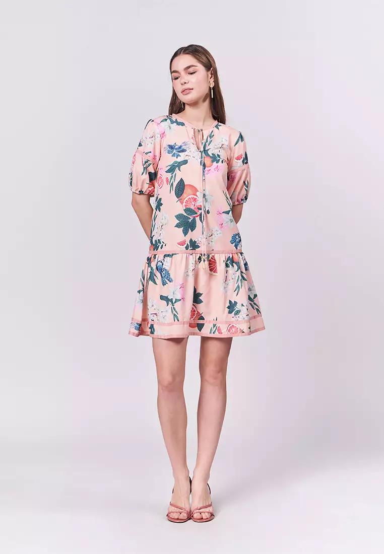 Summer Dresses 2025 Grapefruit Quarter Sleeve Dress
