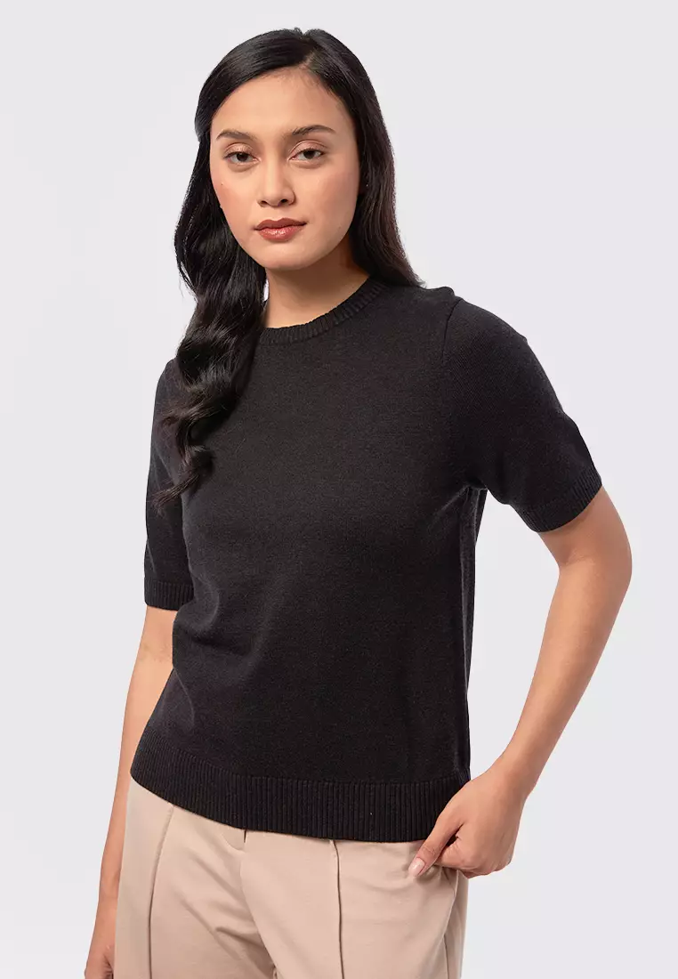 Jual Executive Basic Short Sleeve Knit Top Original 2025 ZALORA