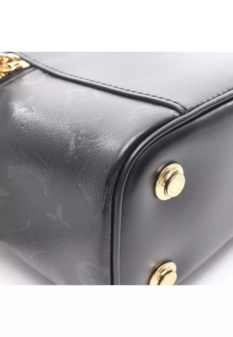 Pre-Loved Louis Vuitton Vanity PM monogram ink Handbag vanity bag leather black 2WAY
