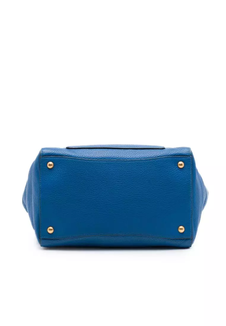 Pre-Loved Prada Vitello Daino Front Pocket Open Convertible Tote