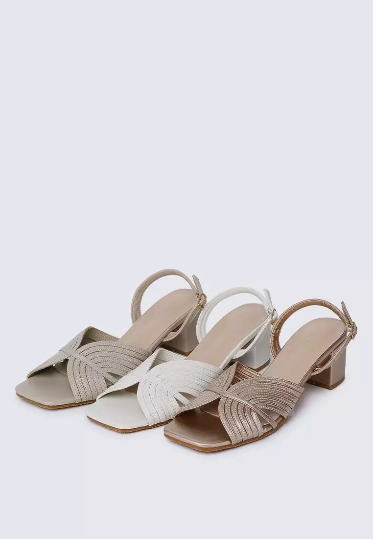 Gia Comfy Heels In Off White