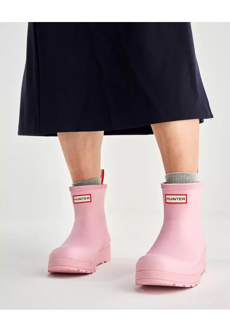 【HUNTER】 In Out Sleep On Peach Dust/Dark Pink Buy Hunter Boots WOMENS PLAY SHORT BOOT 2025 Online | ZALORA
