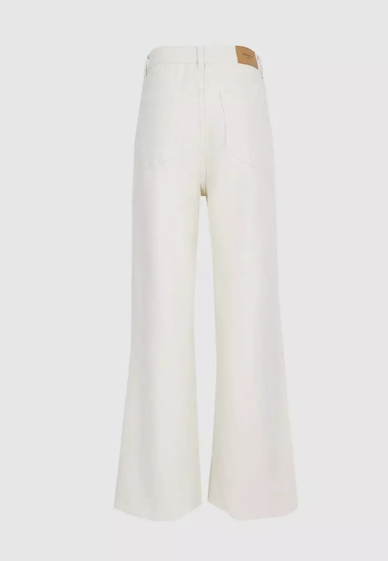 off white wide leg jeans