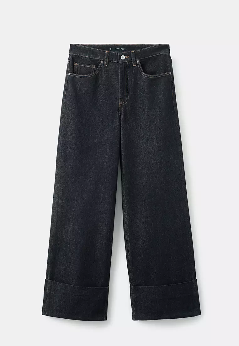 Turned-Up Straight Jeans