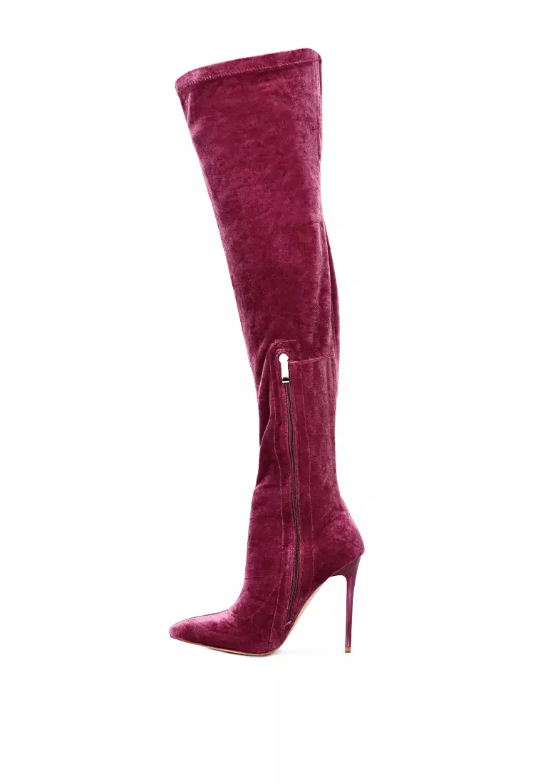 Purple over discount the knee boots