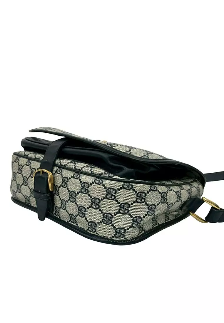 Pre-Loved Gucci Gg Supreme Horsebit Web Crossbody