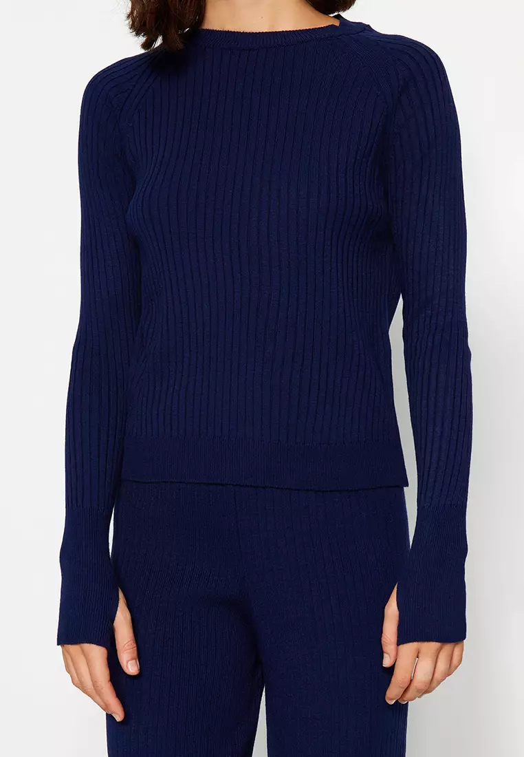 Ribbed Knitted Sweater and Pants Sets