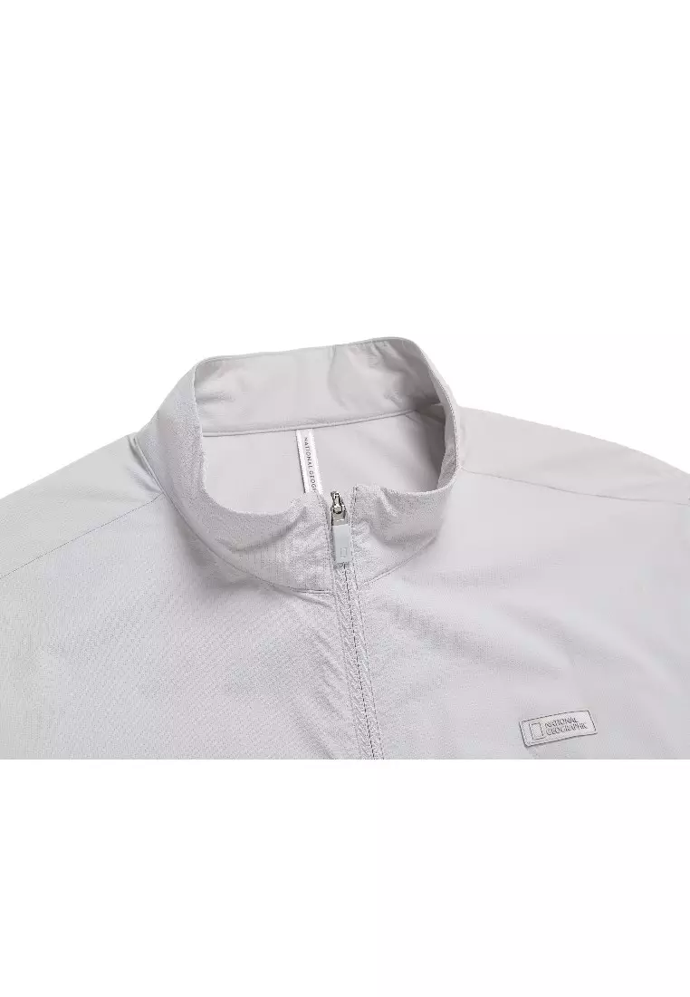Men's AIRSUCKER Stand Collar Zip Up Jacket