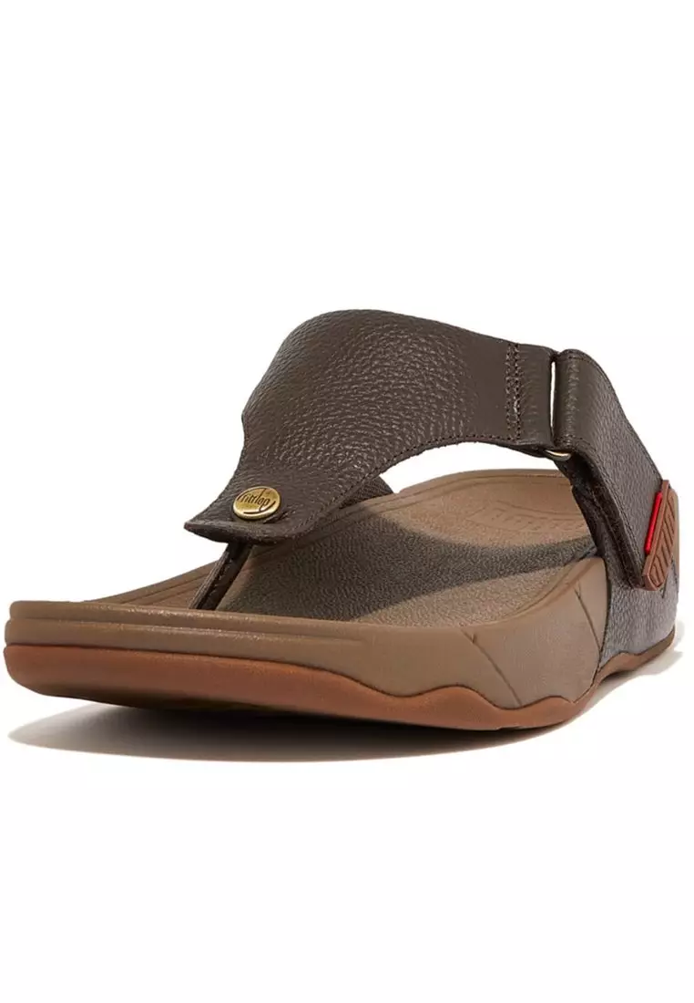 TRAKK II Men's Leather Toe-Post Sandals - Chocolate Brown (279-167)