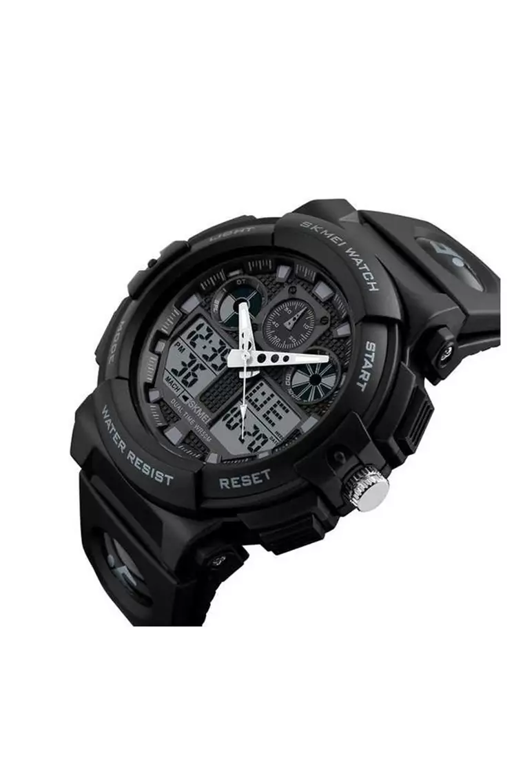 Jam Tangan Analog Digital Pria Waterproof 50m Strap Tali Material Silicon Transparent Resin Mirror KO99 ORIGINAL