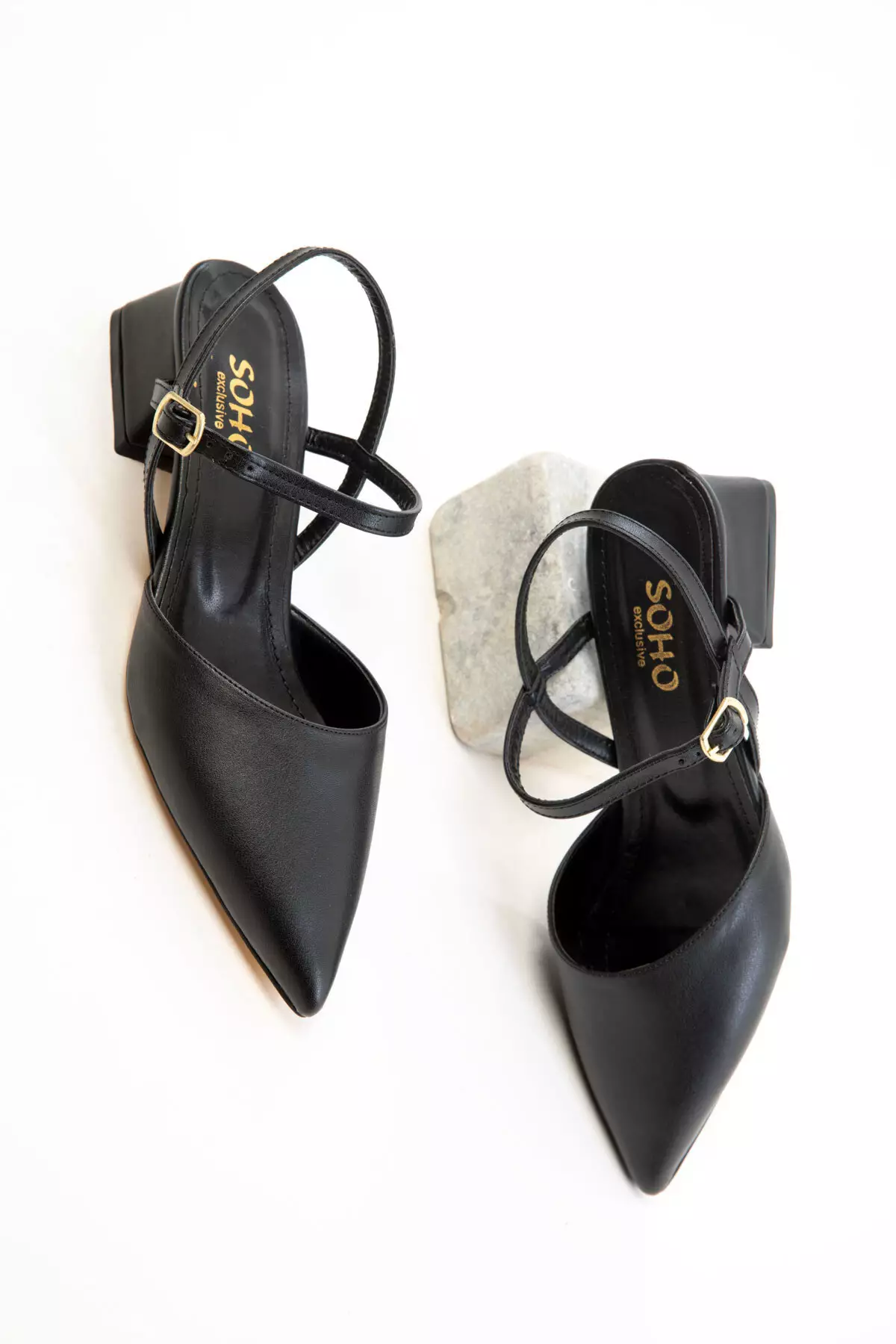 Black Women's Classic Heeled Shoes 20655