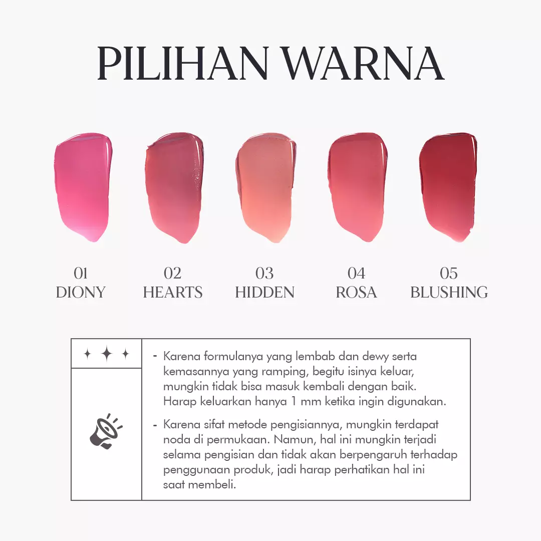 Holika Holika Bondew Lip Sheer (Tarose Collection) 01 Diony | Melting Lip Shine