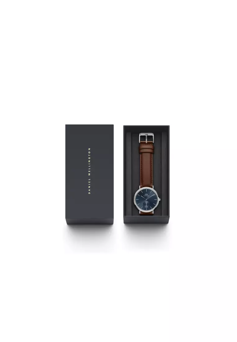 Classic Multi-Eye 40mm St Mawes Arctic Silver Blue Dial - Multi Eye Watch for men - Stainless Steel Leather Strap Watch - Fashion Watch - DW Official - Authentic