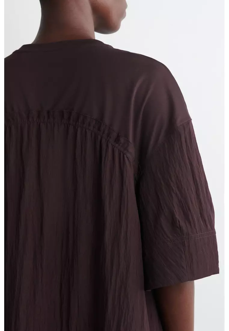 GATHERED PANELLED MINI DRESS