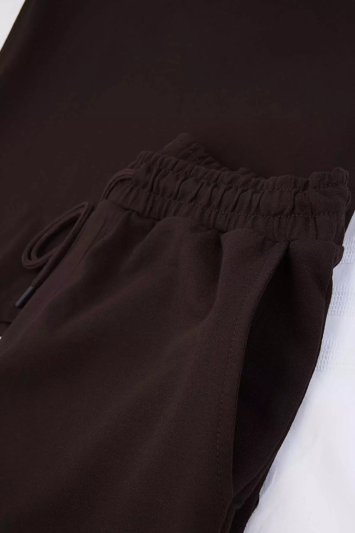 Dark Brown 3-Piece Regular/Normal Fit T-Shirt, Sweatpants, Shorts Tracksuit Set Tmnss25Em00001