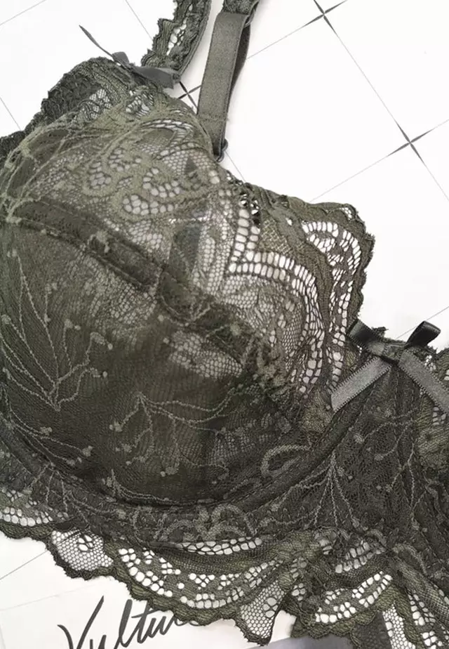 Lace Ultra-Thin See-Through Underwire Bra with Panty Set CA123109GR