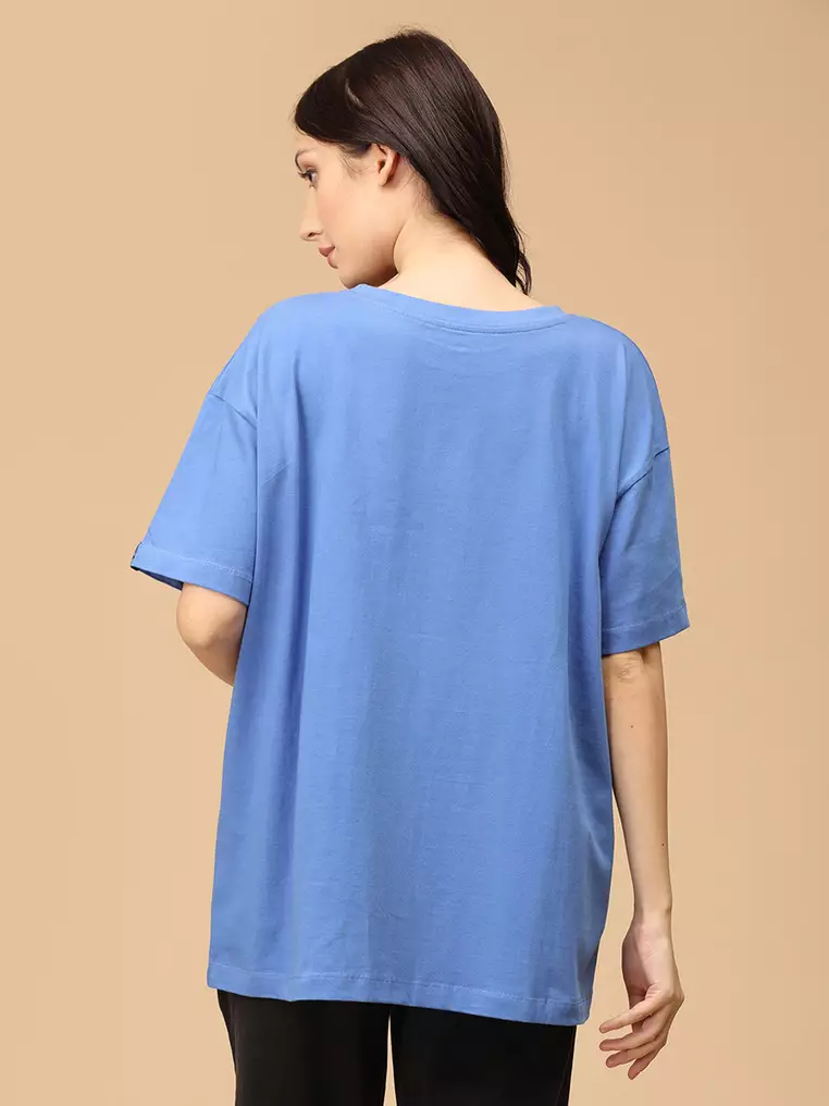 WTF Oversized Maternity T-Shirt - Blue