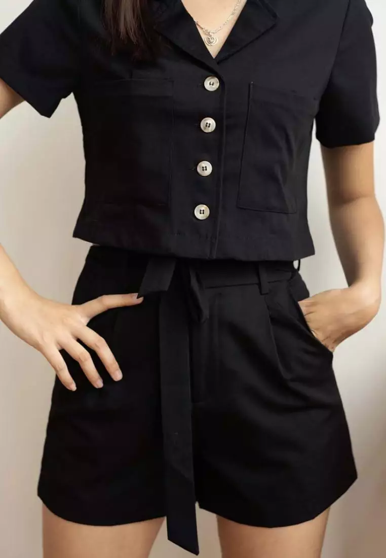 COTTON BLEND SHORTS WITH POCKET