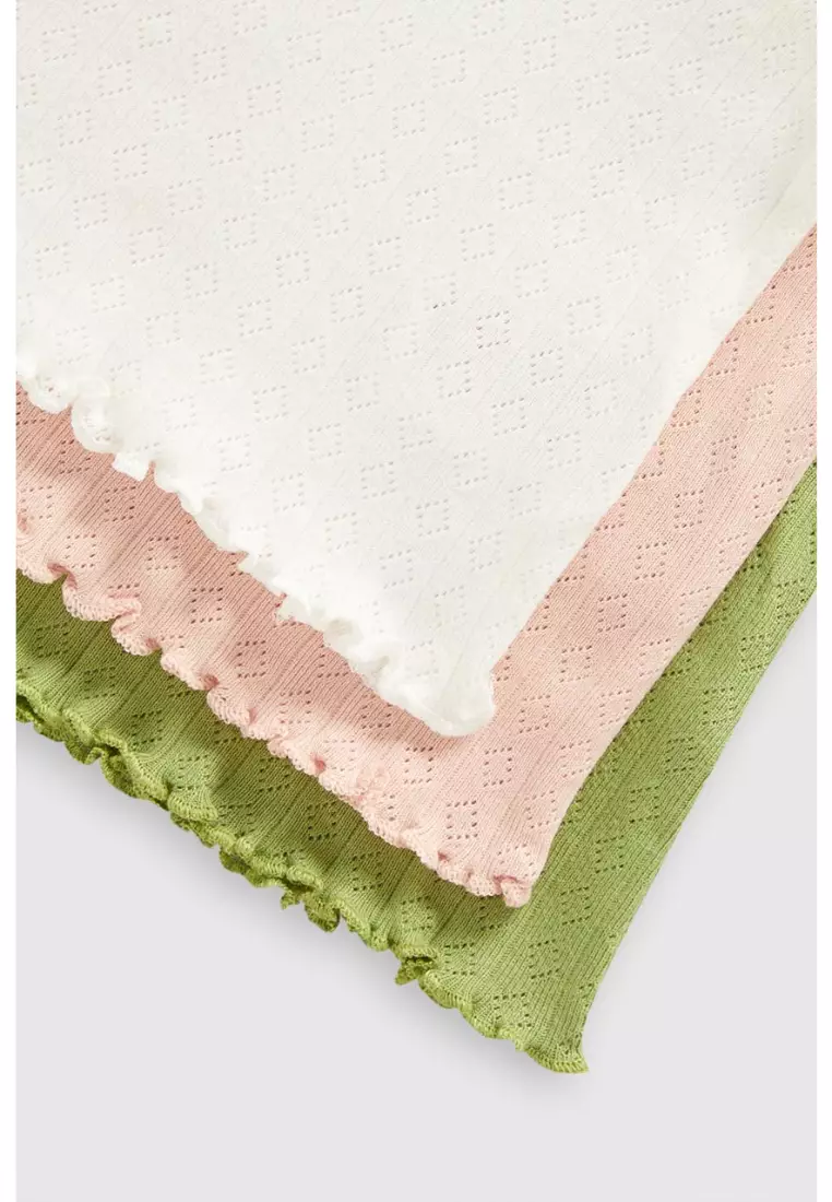 Pointelle Long-Sleeved T-Shirts - 3 Pack