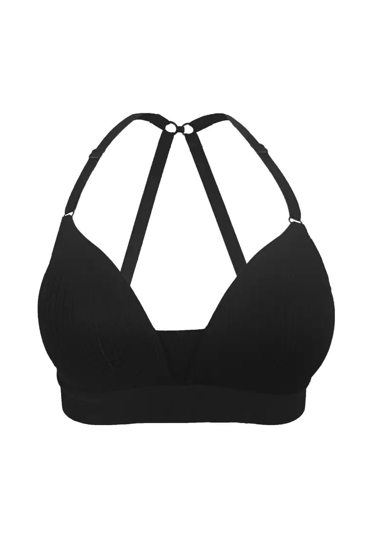Flair Fit Ribbed Fabric Full Cup Padded Bra with J Hook Underwear for Women