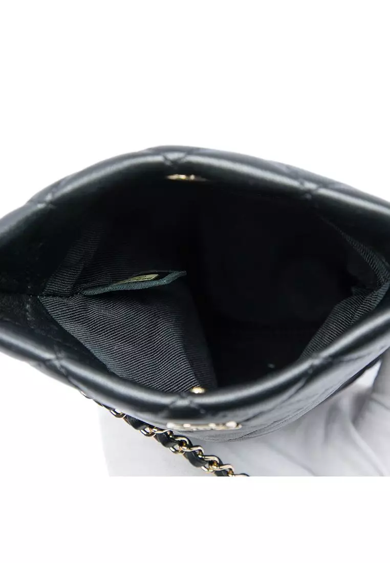 Pre-Loved Chanel Cc Quilted Lambskin Chain Around Phone Holder Crossbody