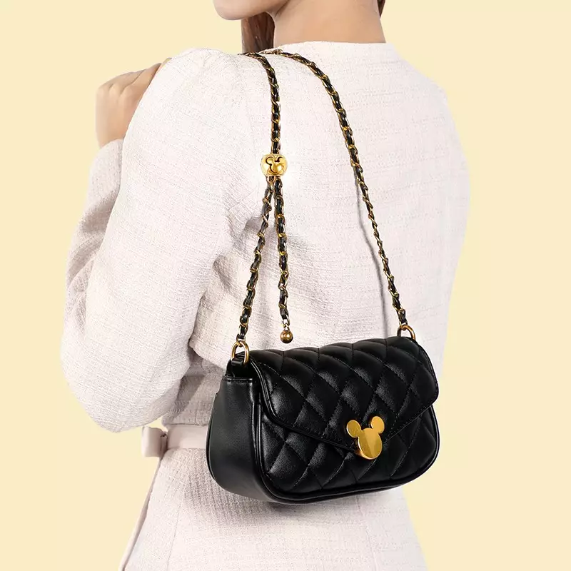 Mesuca Disney Mickey Grid Chain Shoulder Bags - Black