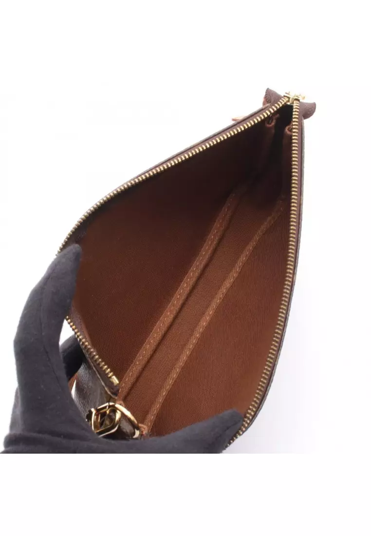 Pre-Loved Louis Vuitton Pochette Accessoires monogram Handbag PVC leather Brown