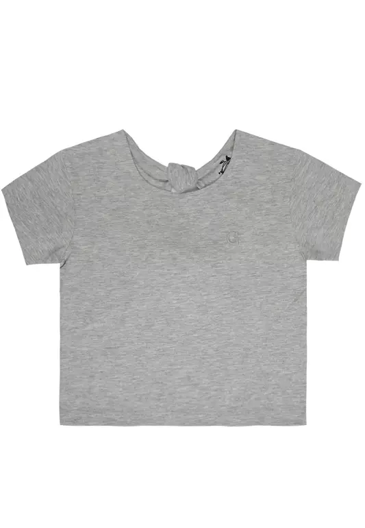 Girls Open Back Crop Top Wembroidery