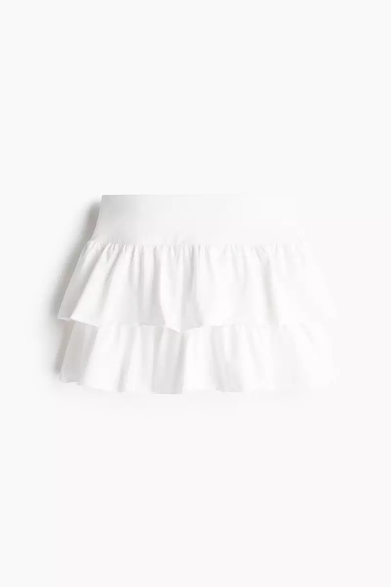 Tiered jersey mini skirt