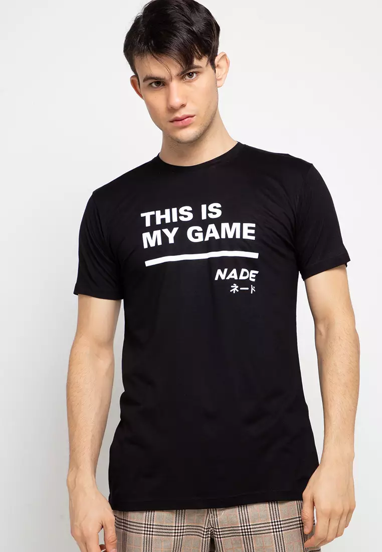 Nade NT316 This Is My Game Big Line Hitam Kaos anti kusut Pria