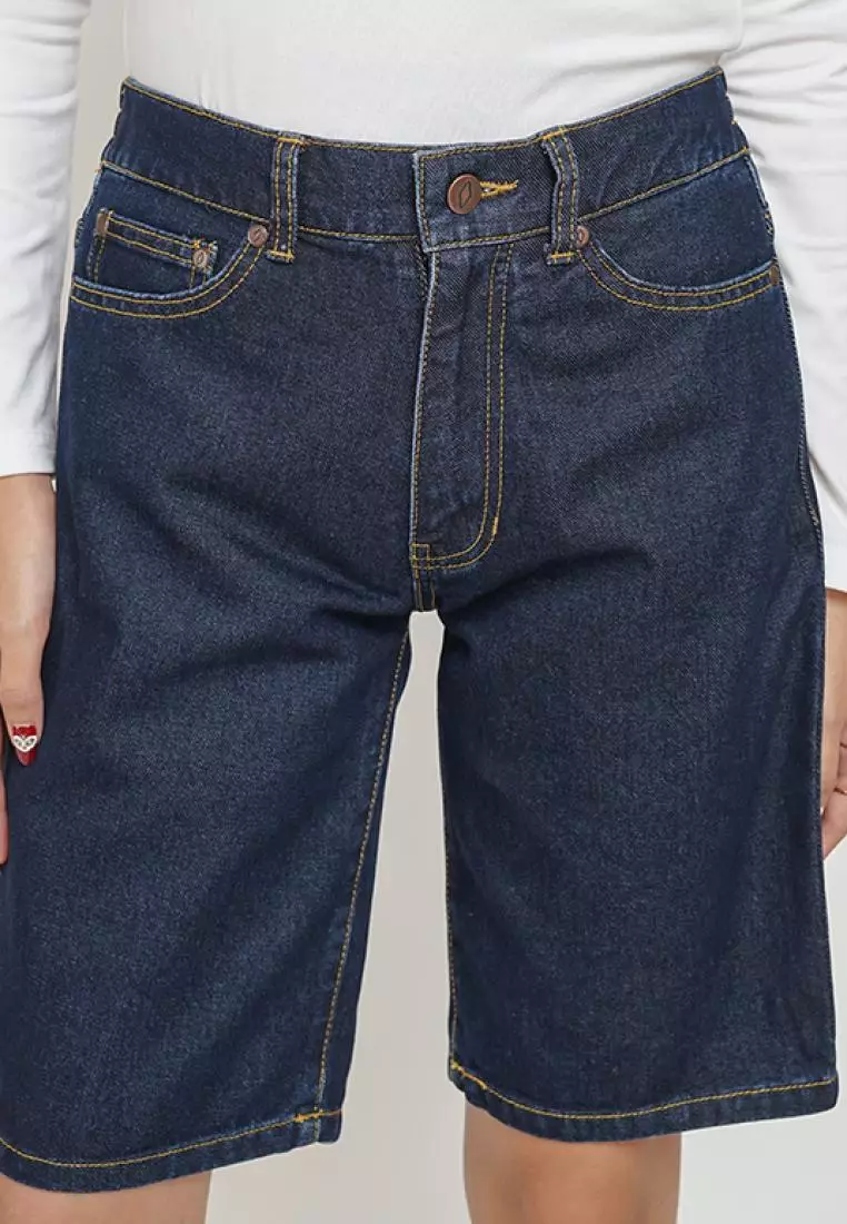 DUST Celana Short Pant Jeans Miku Dark Blue (D. 3441)