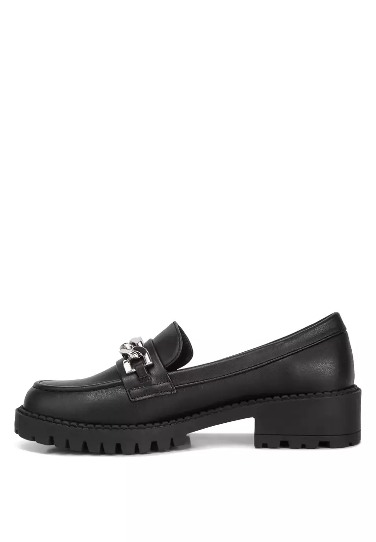 Chunky black sale loafers