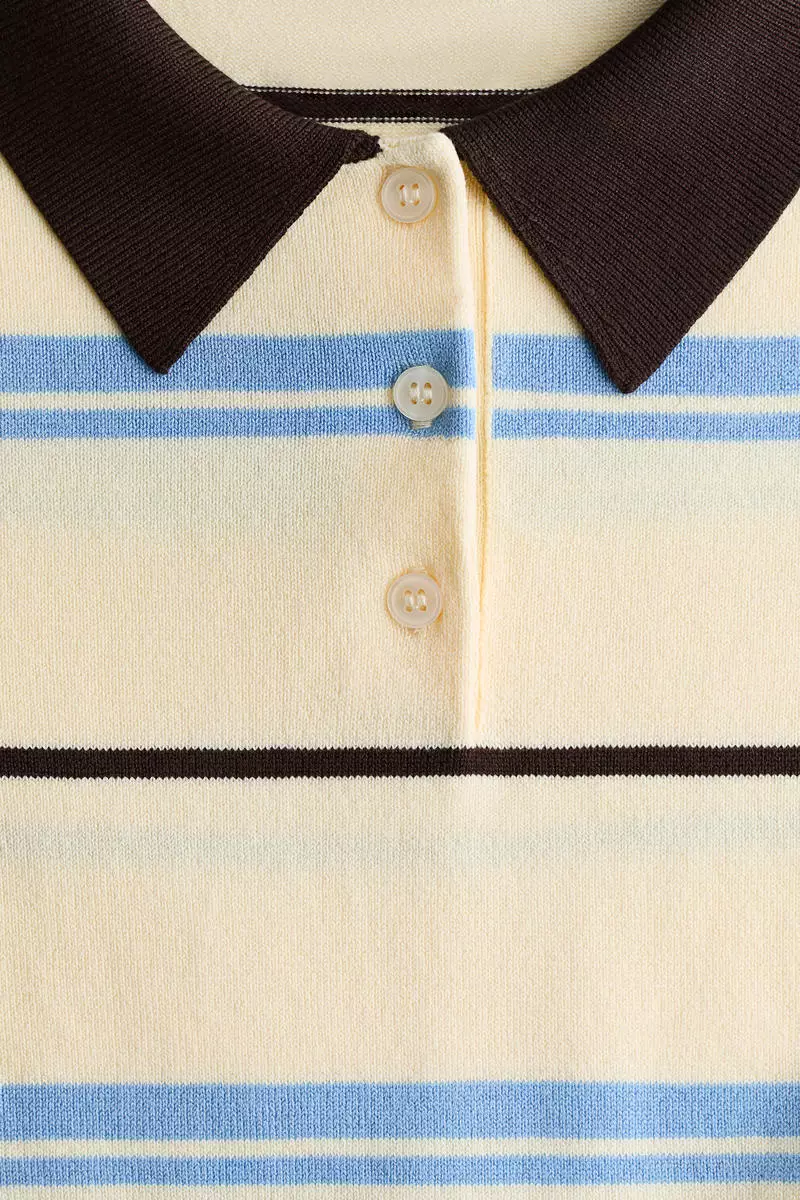Fine-knit polo shirt