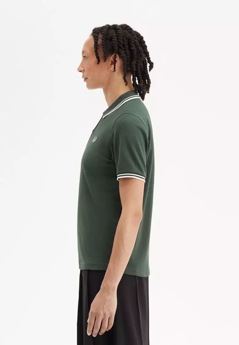 Fred Perry G3600 Twin Tipped Fred Perry Shirt (Court Green / Honeycomb / Honeycomb)