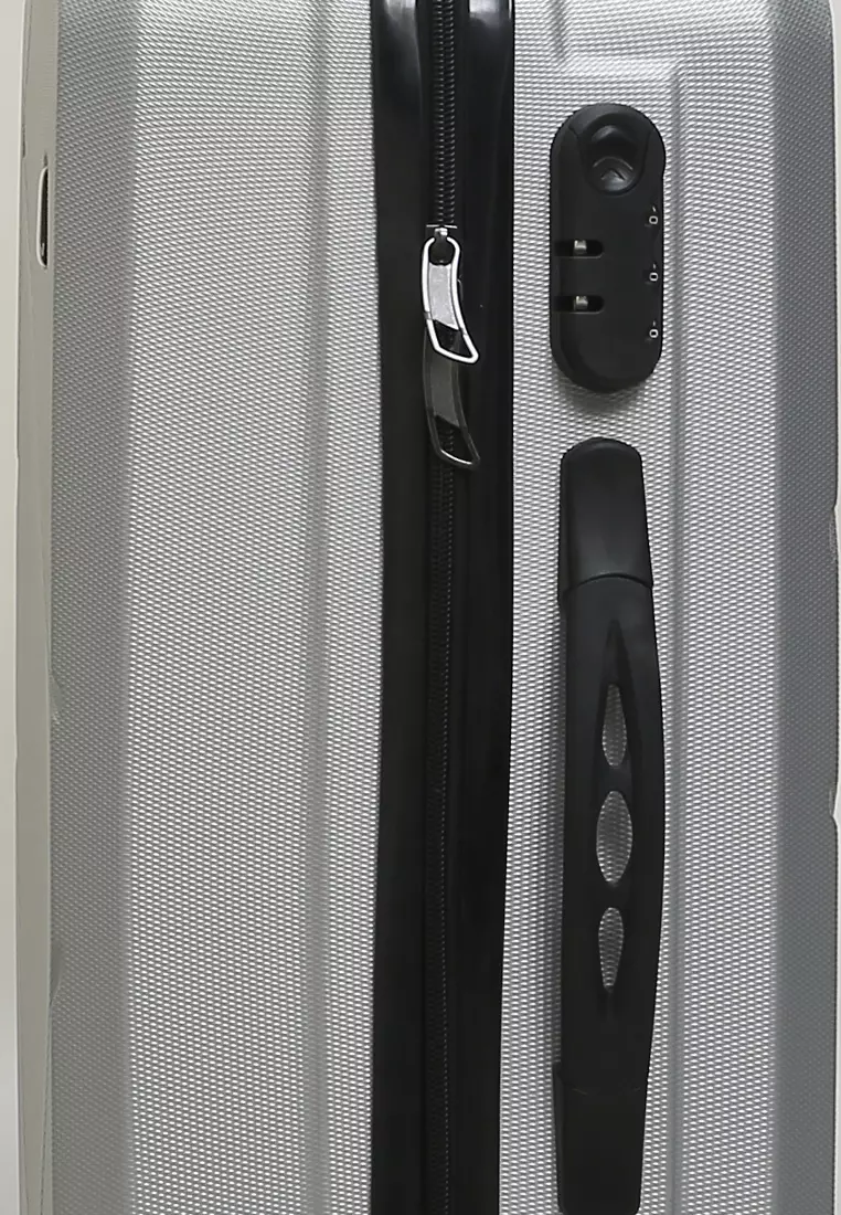 Carlton Tas Koper Unisex Size 20 Inch Suitcase 3 Digit Combination Lock Large Compartment Material Fiber ABS ORIGINAL - Silver