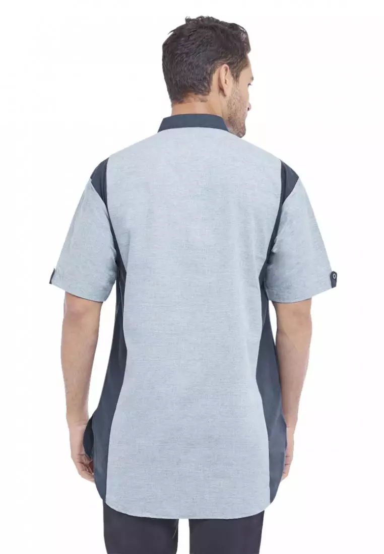 Zayidan Baju Koko Gamis Muslim Pria Raheel - Biru