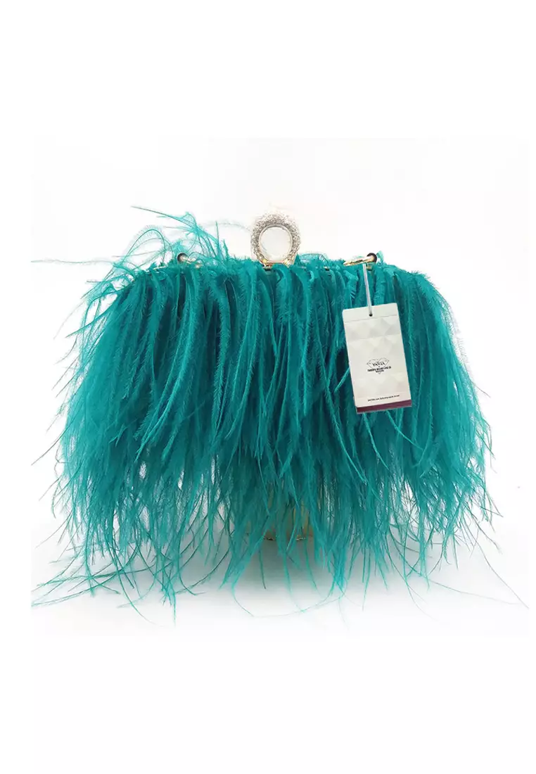 White fluffy outlet clutch bag