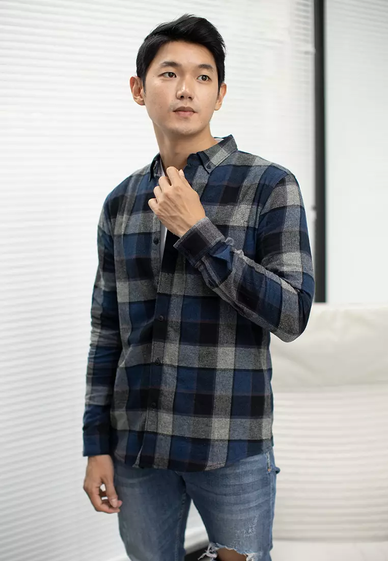 kemeja Flannel Cotton Tangan Panjang OXCON OX05