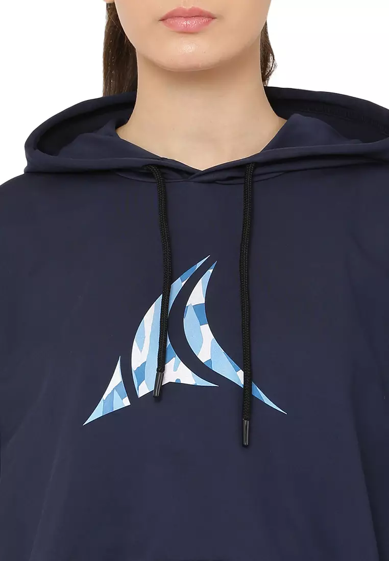 Olahraga/Pelatihan Wanita Hoodie Crop Biru