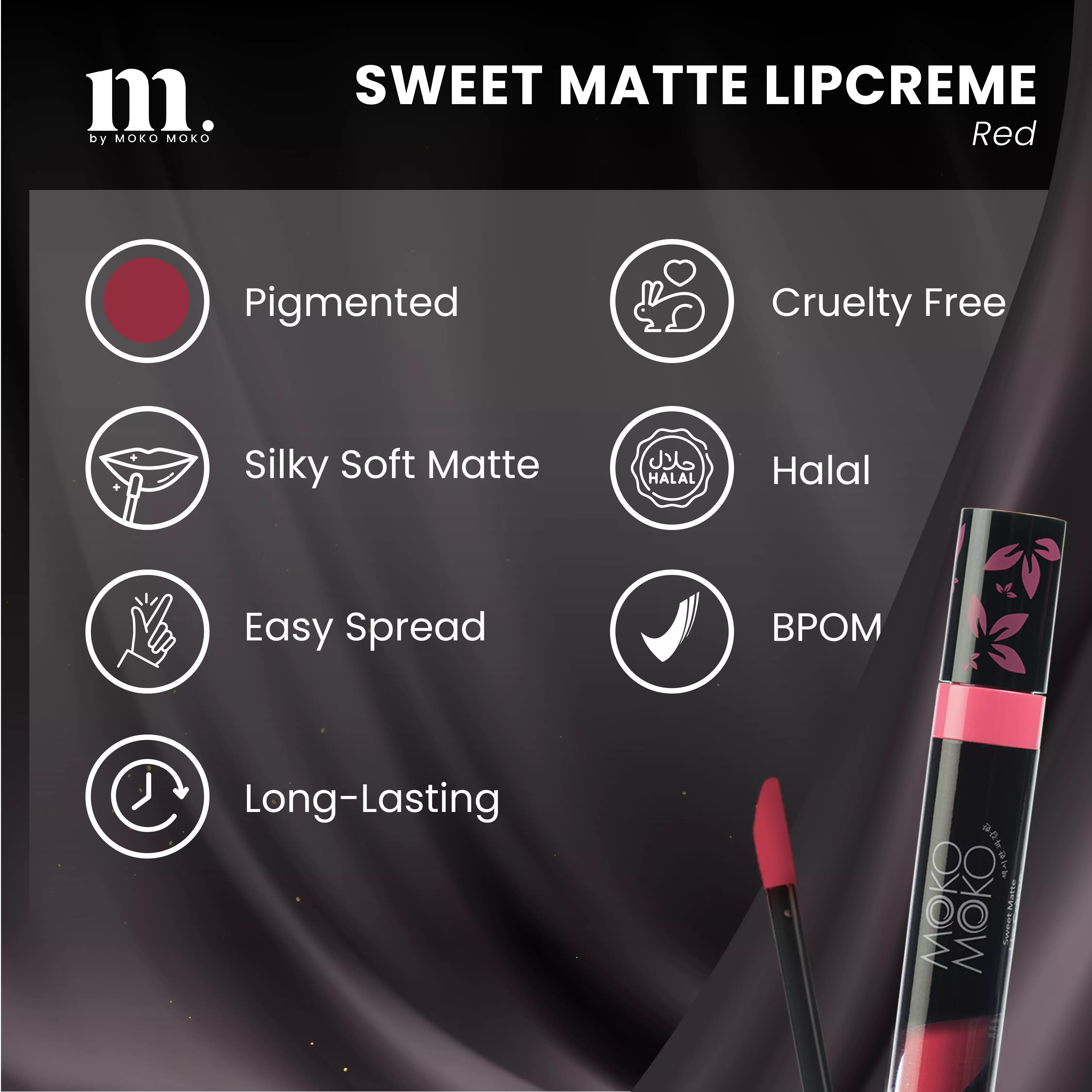 Moko Moko Sweet Matte Lip Creme - Red