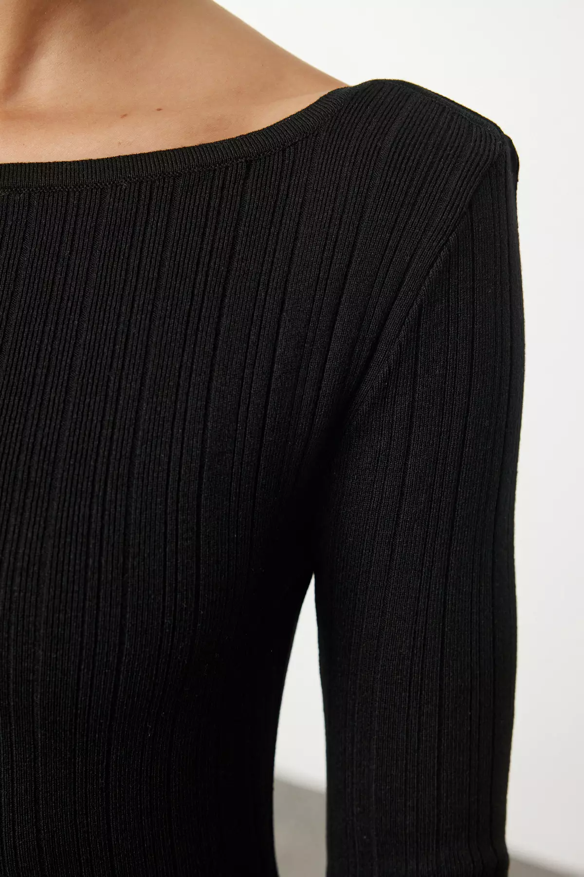 Black Mercerized Look Maxi Knitwear Premium Yarn/Special Yarn Dress