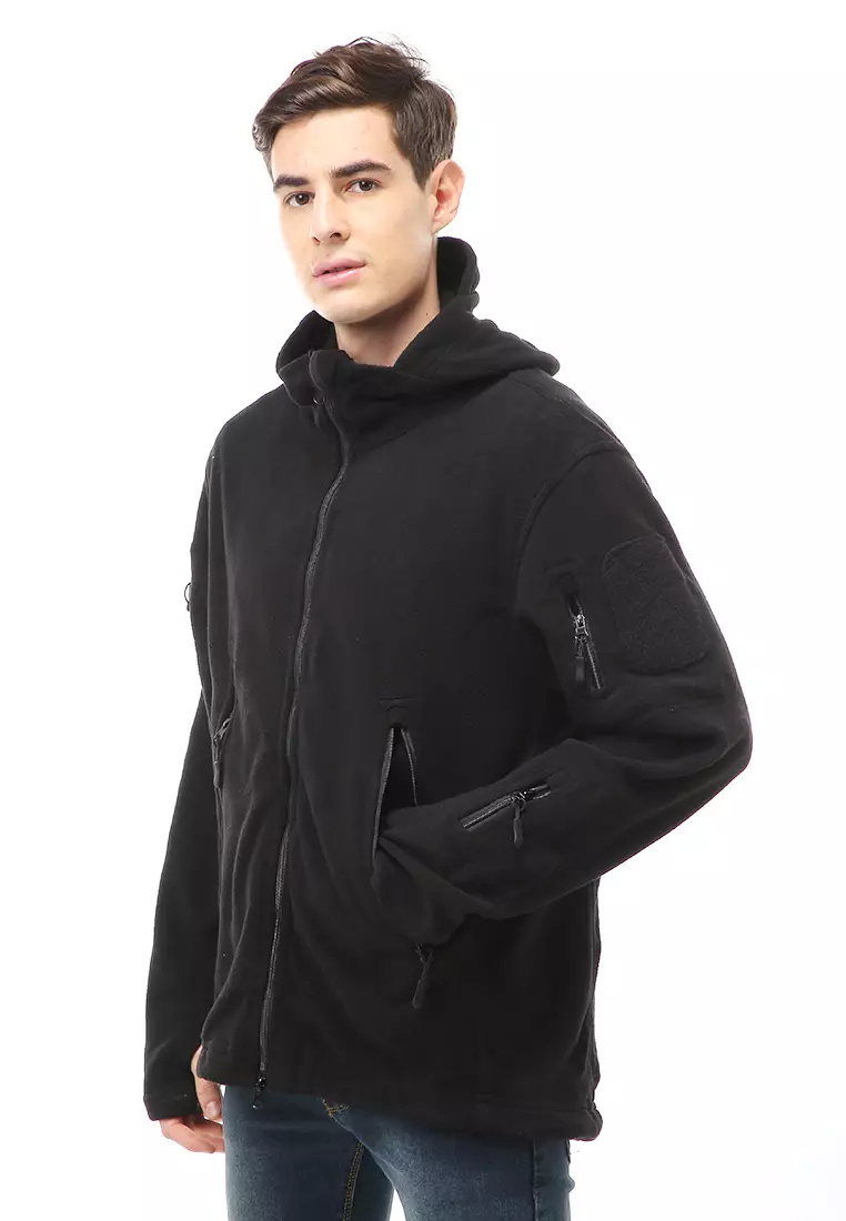 Clover Jacket Gunung Anti Dingin Windproof Model Army Pria Material Polyester Cotton ORIGINAL - Black