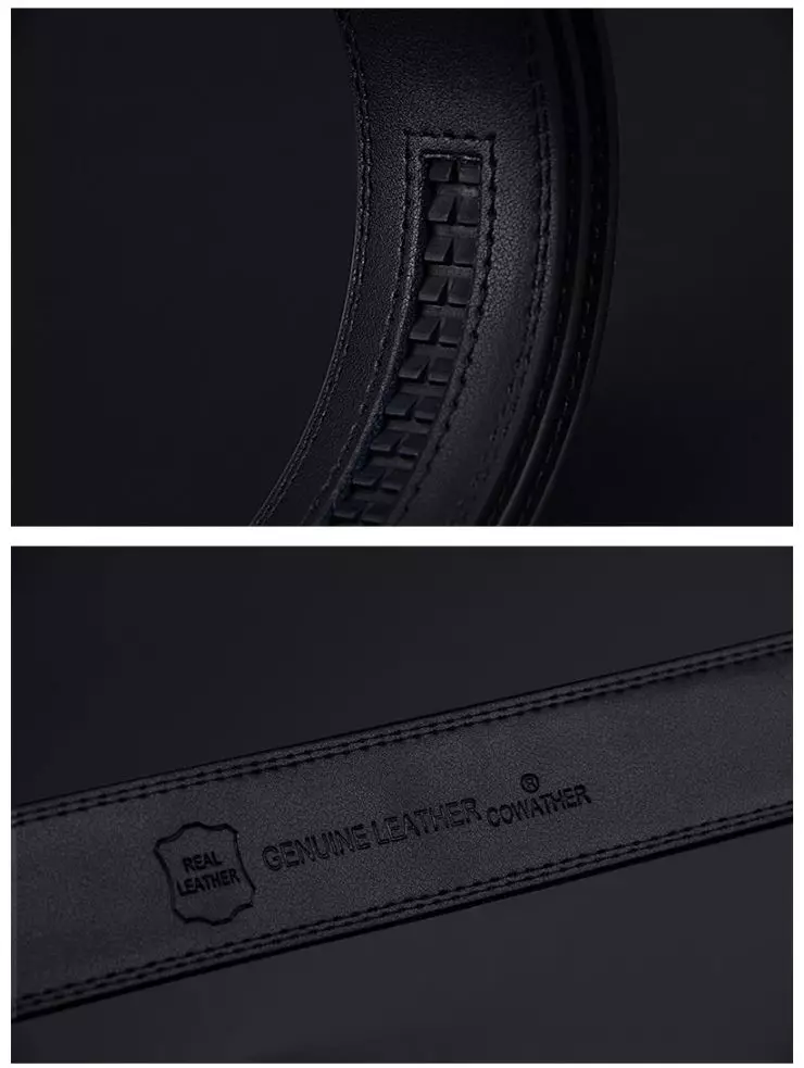 Cowather Ikat pinggang Pria Kulit Sapi Asli CZ032 - BLACK